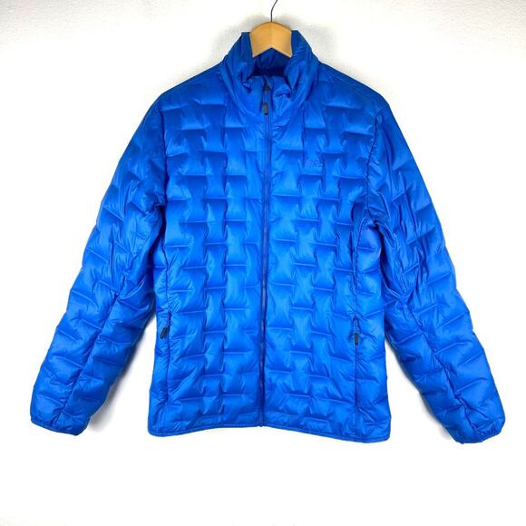 Adidas Terrex Blue Lite Down Hooded Puffer Jacket Packable Men's Medium SAMPLE - Picture 1 of 15